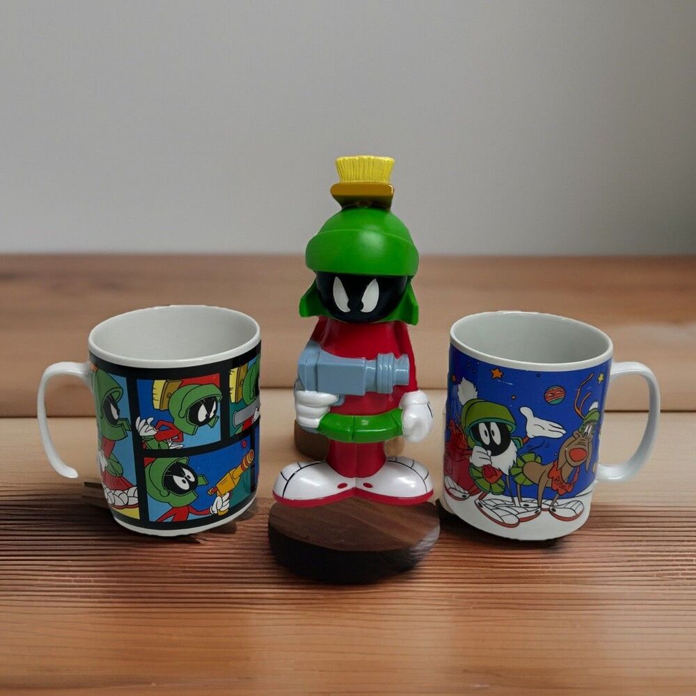 Lot‎ Of 3 - Vintage 1995-1997 Marvin The Martian Cups - Looney Tunes Collection